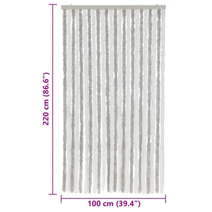 Insektsgardin ljusgrå och vit 100x220 cm chenille