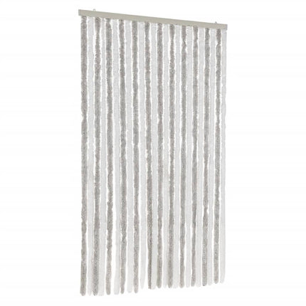 Insektsgardin ljusgrå och vit 100x230 cm chenille