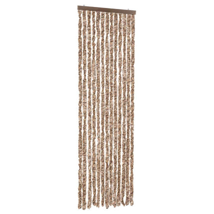 Insektsgardin beige och mörkbrun 56x185 cm chenille