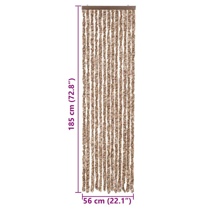 Insektsgardin beige och mörkbrun 56x185 cm chenille