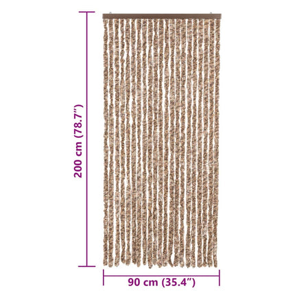 Insektsgardin beige och mörkbrun 90x200 cm chenille