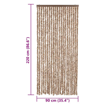 Insektsgardin beige och mörkbrun 90x220 cm chenille