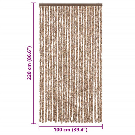 Insektsgardin beige och mörkbrun 100x220 cm chenille