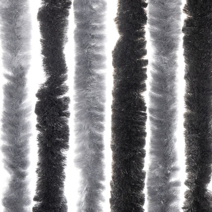 Insektsgardin grå och svart 100x230 cm chenille