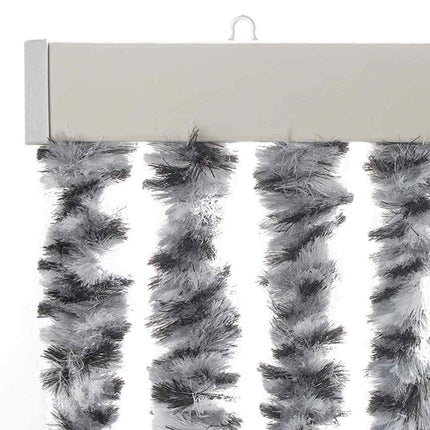 Insektsgardin grå och vit 90x200 cm chenille