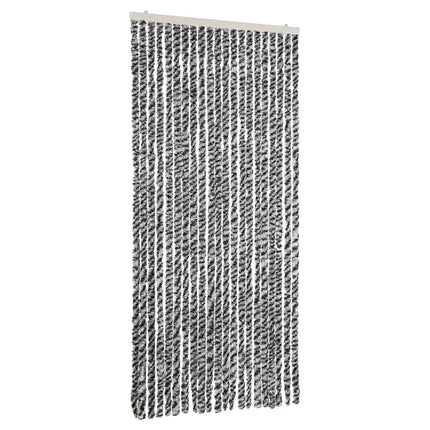 Insektsgardin grå och svart och vit 90x220 cm chenille