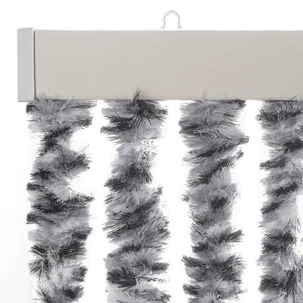 Insektsgardin grå och svart och vit 90x220 cm chenille