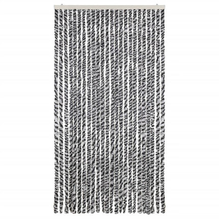 Insektsgardin grå och svart och vit 100x200 cm chenille