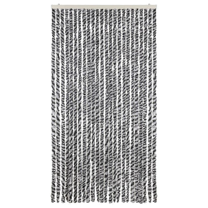 Insektsgardin grå och svart och vit 100x230 cm chenille