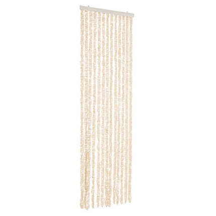 Insektsgardin beige och vit 56x185 cm chenille