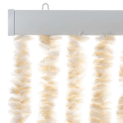 Insektsgardin beige och vit 56x200 cm chenille