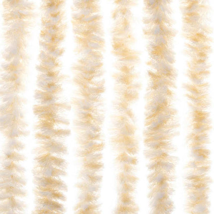 Insektsgardin beige och vit 56x200 cm chenille