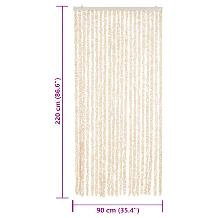 Insektsgardin beige och vit 90x220 cm chenille