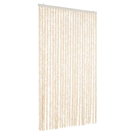 Insektsgardin beige och vit 100x200 cm chenille