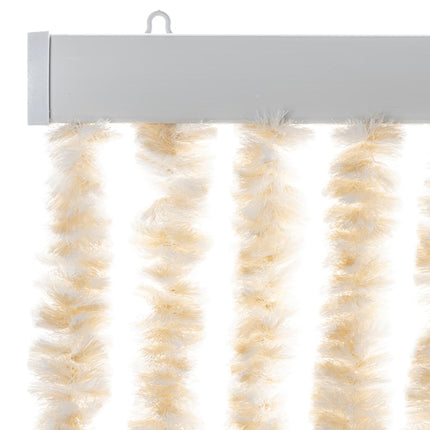 Insektsgardin beige och vit 100x200 cm chenille