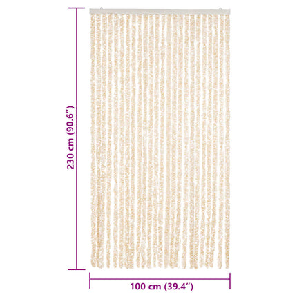 Insektsgardin beige och vit 100x230 cm chenille