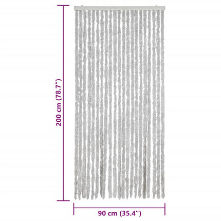 Insektsgardin grå 90x200 cm chenille