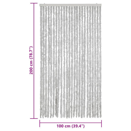 Insektsgardin grå 100x200 cm chenille