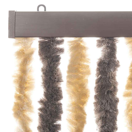 Insektsgardin mörkbrun och beige 56x185 cm chenille