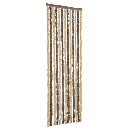 Insektsgardin mörkbrun och beige 56x200 cm chenille
