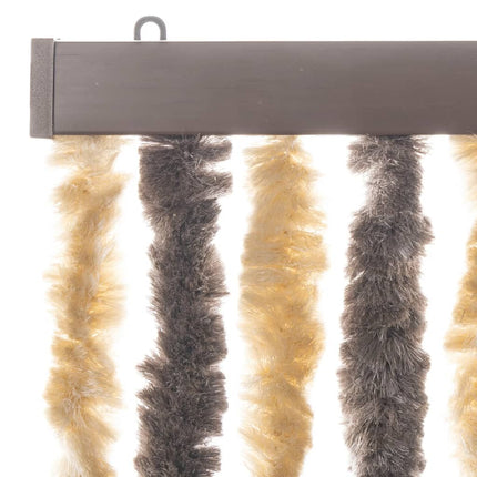 Insektsgardin mörkbrun och beige 90x200 cm chenille