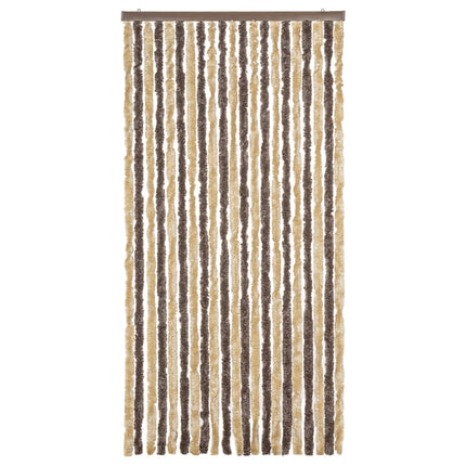 Insektsgardin mörkbrun och beige 90x220 cm chenille
