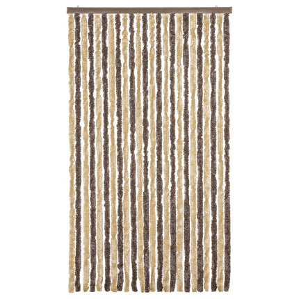 Insektsgardin mörkbrun och beige 100x220 cm chenille