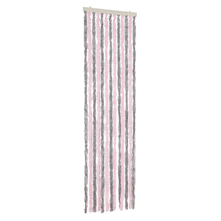 Insektsgardin silvergrå och rosa 56x185 cm chenille