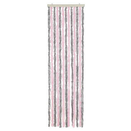 Insektsgardin silvergrå och rosa 56x200 cm chenille