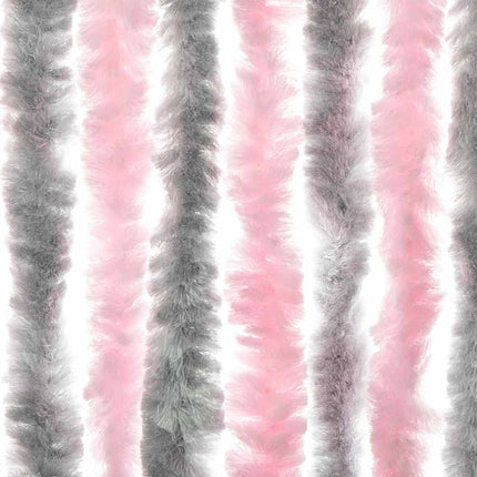 Insektsgardin silvergrå och rosa 56x200 cm chenille