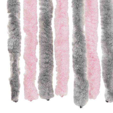 Insektsgardin silvergrå och rosa 56x200 cm chenille