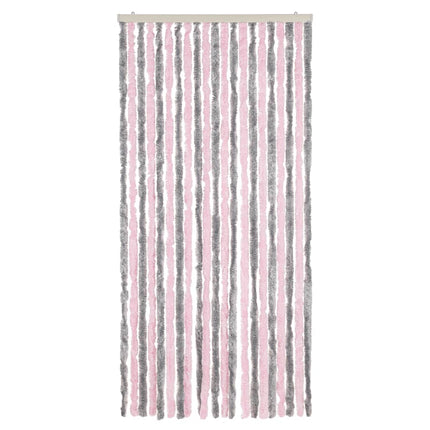 Insektsgardin silvergrå och rosa 90x200 cm chenille