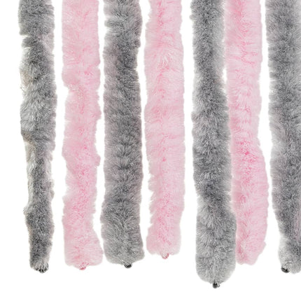 Insektsgardin silvergrå och rosa 100x230 cm chenille