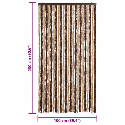 Insektsgardin beige och ljusbrun 100x230 cm chenille