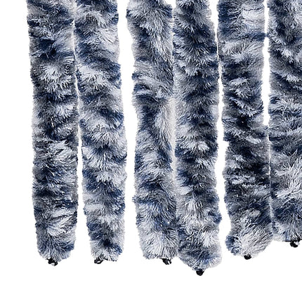 Insektsgardin blå och vit 100x200 cm chenille