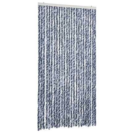 Insektsgardin blå och vit 100x230 cm chenille