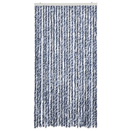 Insektsgardin blå och vit 100x230 cm chenille
