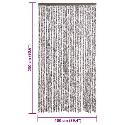 Insektsgardin brun och beige 100x230 cm chenille