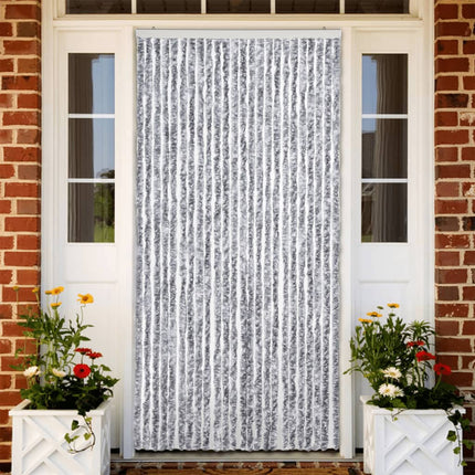 Insektsgardin vit och grå 100x230 cm chenille