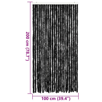 Insektsgardin antracit 100x200 cm chenille