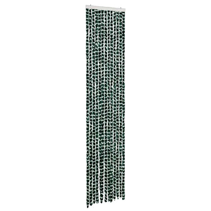 Insektsgardin grön och vit 56x200 cm chenille