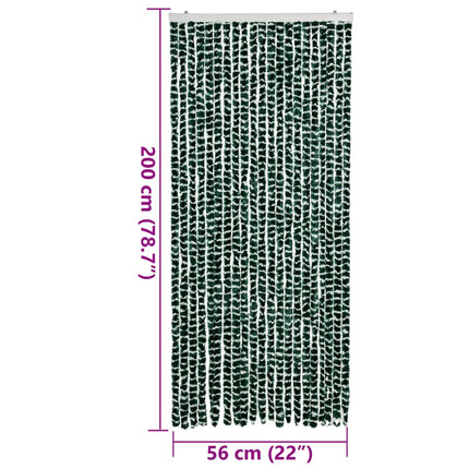 Insektsgardin grön och vit 90x200 cm chenille