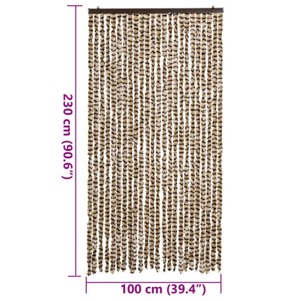 Insektsgardin beige och brun 100x230 cm chenille