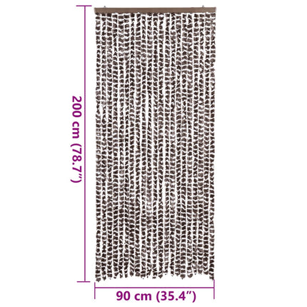Insektsgardin brun och vit 90x200 cm chenille