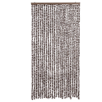 Insektsgardin brun och vit 100x230 cm chenille