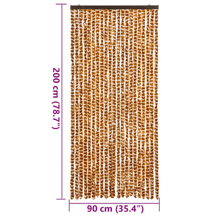 Insektsgardin ockra och vit 90x200 cm chenille