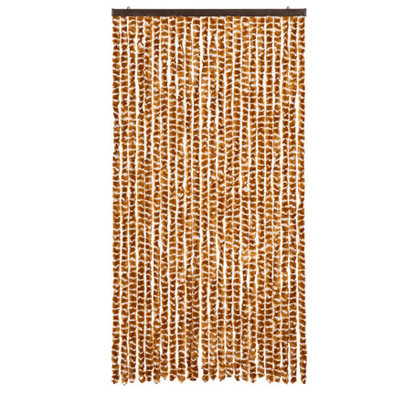 Insektsgardin ockra och vit 100x200 cm chenille
