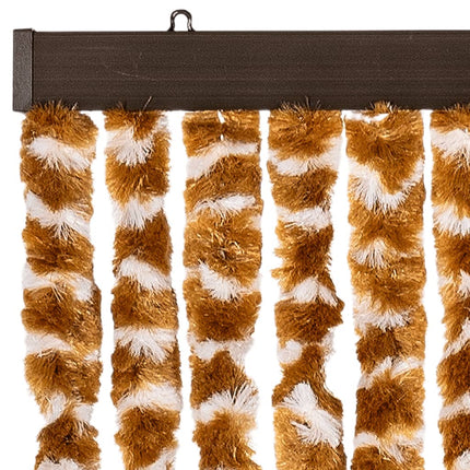 Insektsgardin ockra och vit 100x200 cm chenille