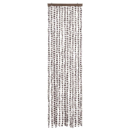 Insektsgardin taupe och vit 56x200 cm chenille