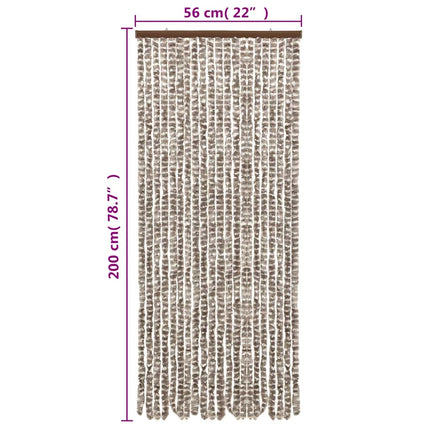 Insektsgardin taupe och vit 56x200 cm chenille